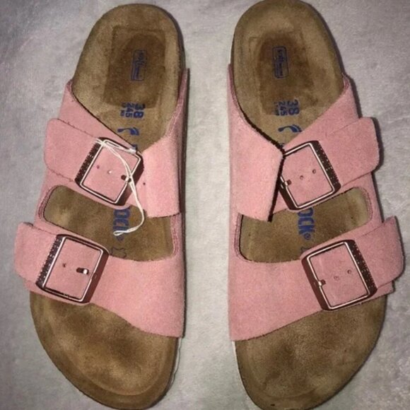 Birkenstock Arizona suede leather soft footbed 38 Pink - Picture 1 of 3